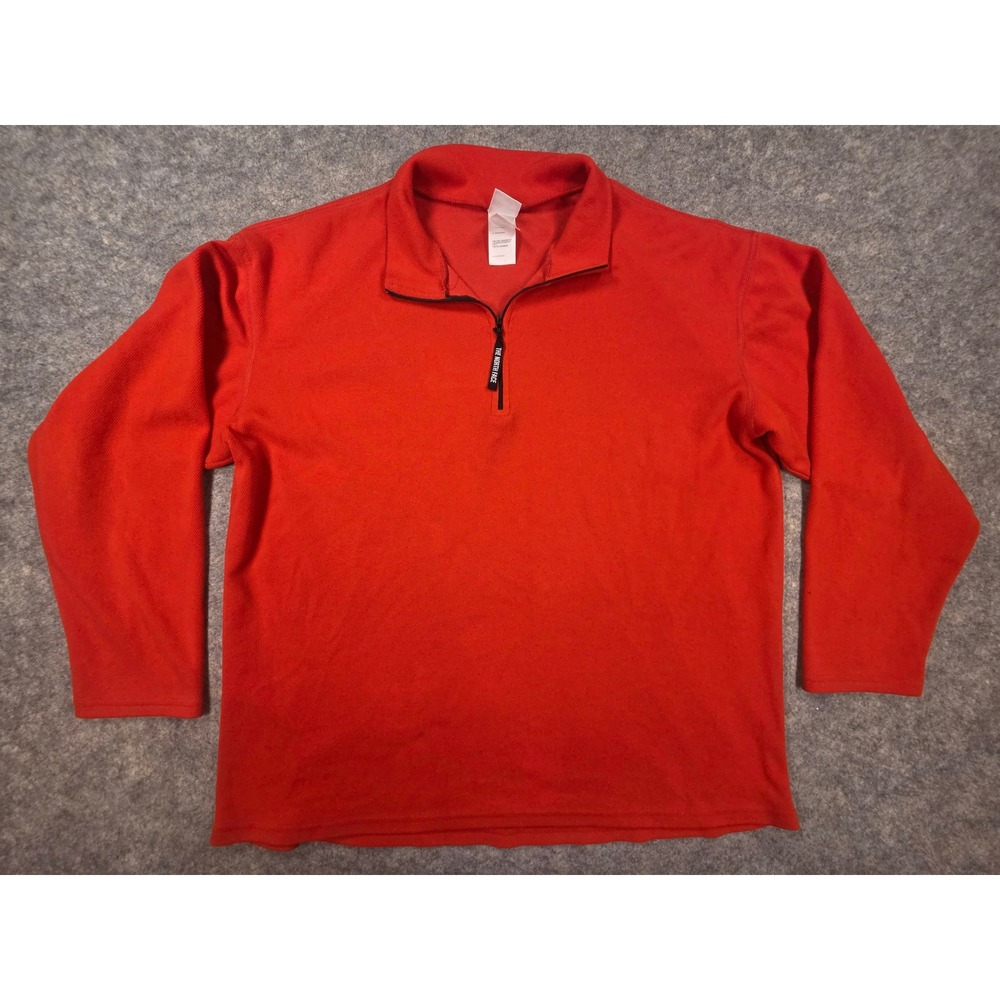 The North Face Mens Red Quarter Zip Fleece Pullover A579 Size XL